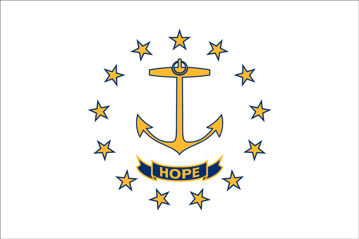 12x18" Nylon flag of State of Rhode Island